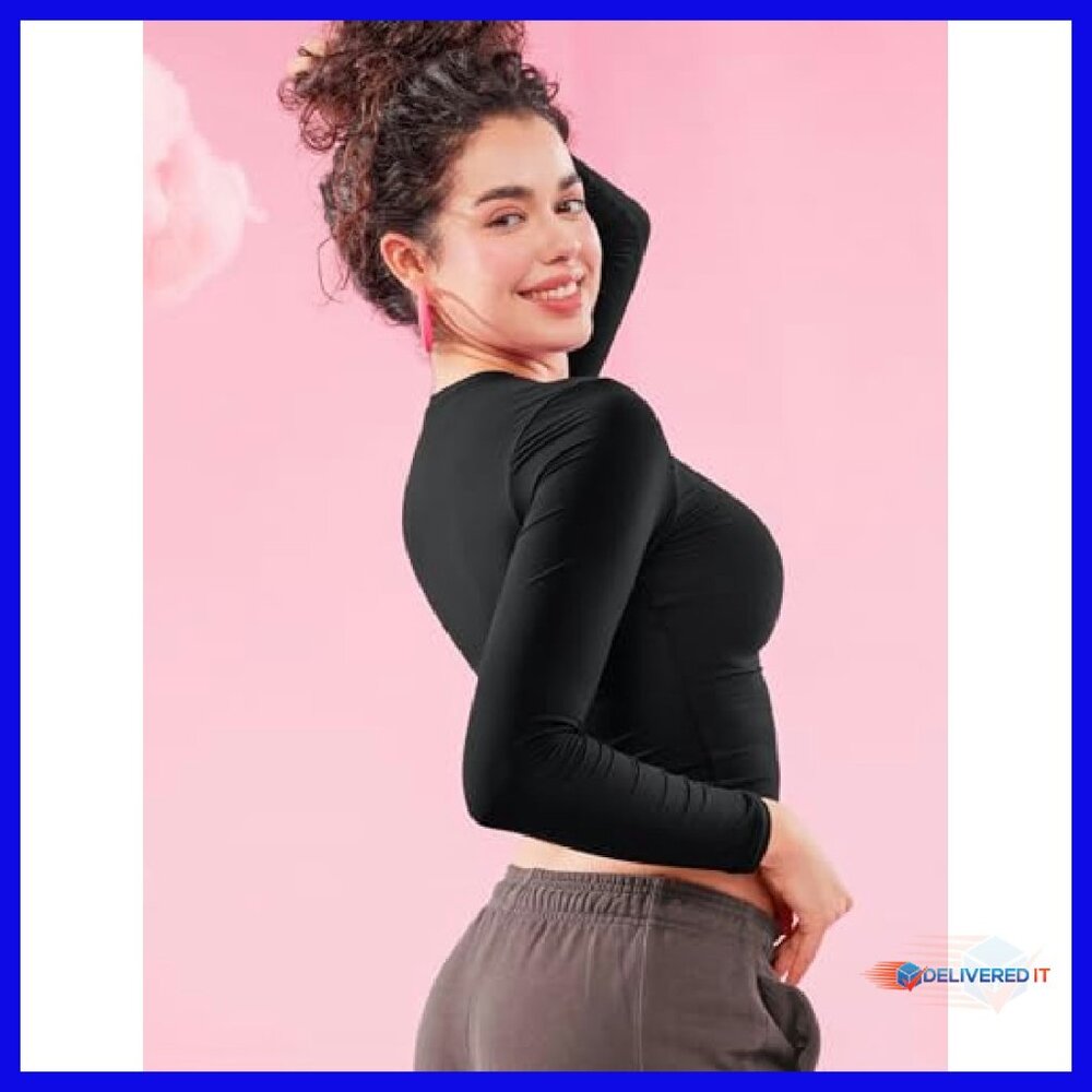 Long Sleeve Double Lined Basic Tee Slim Fit Women… - image 4